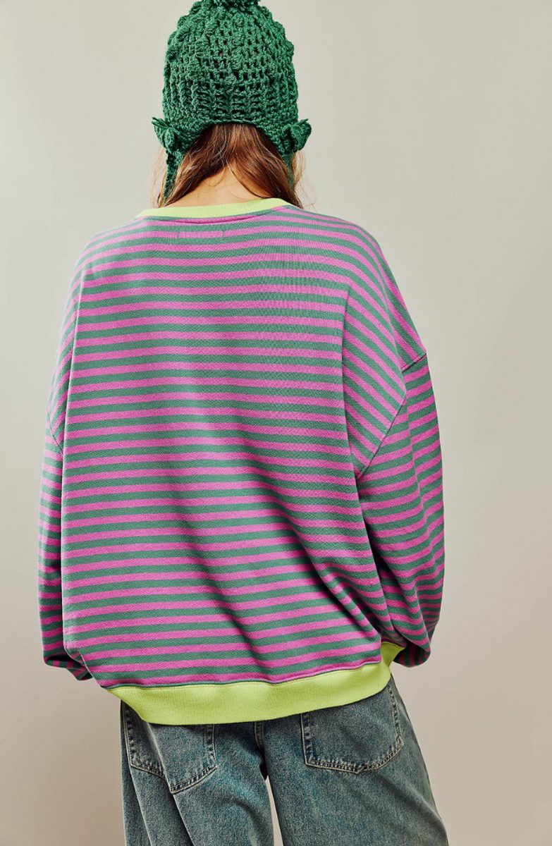 Milla | Striped Oversized Pullover Sweater with Long Sleeves for Women