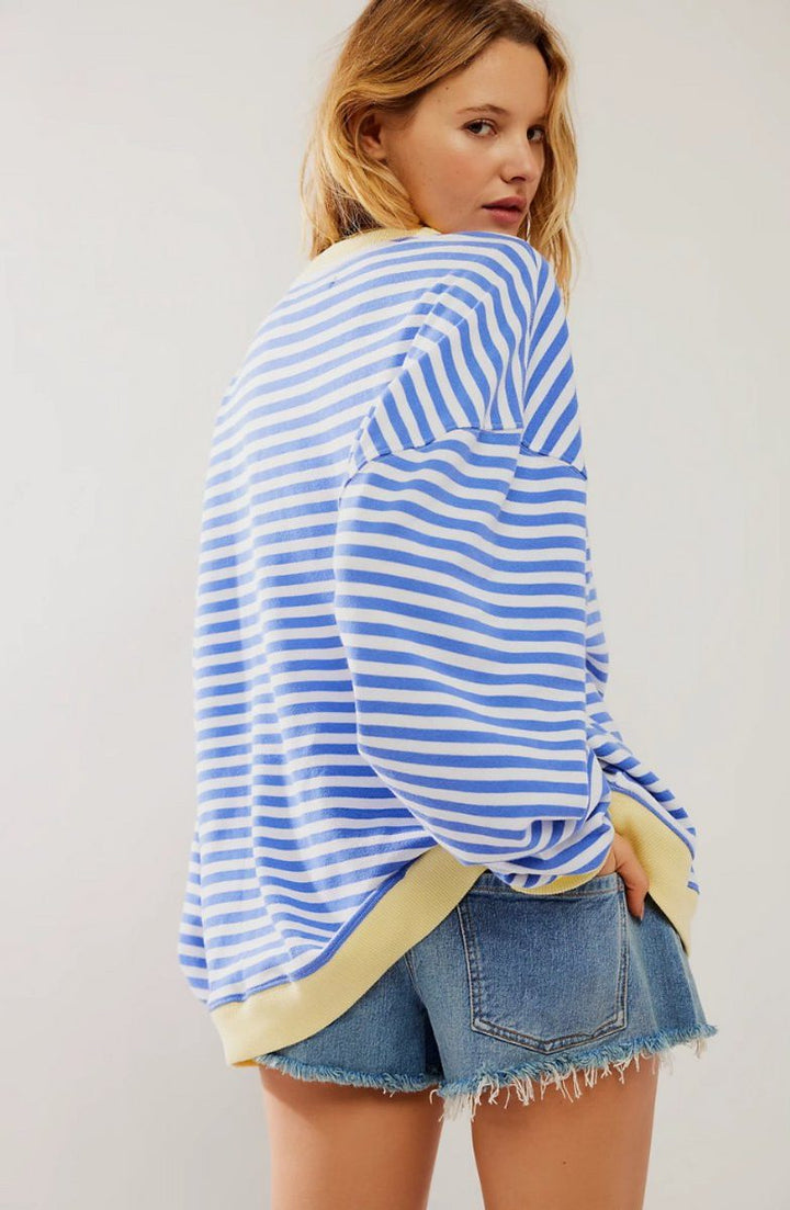 Milla | Striped Oversized Pullover Sweater with Long Sleeves for Women