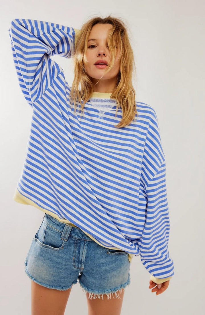 Milla | Striped Oversized Pullover Sweater with Long Sleeves for Women