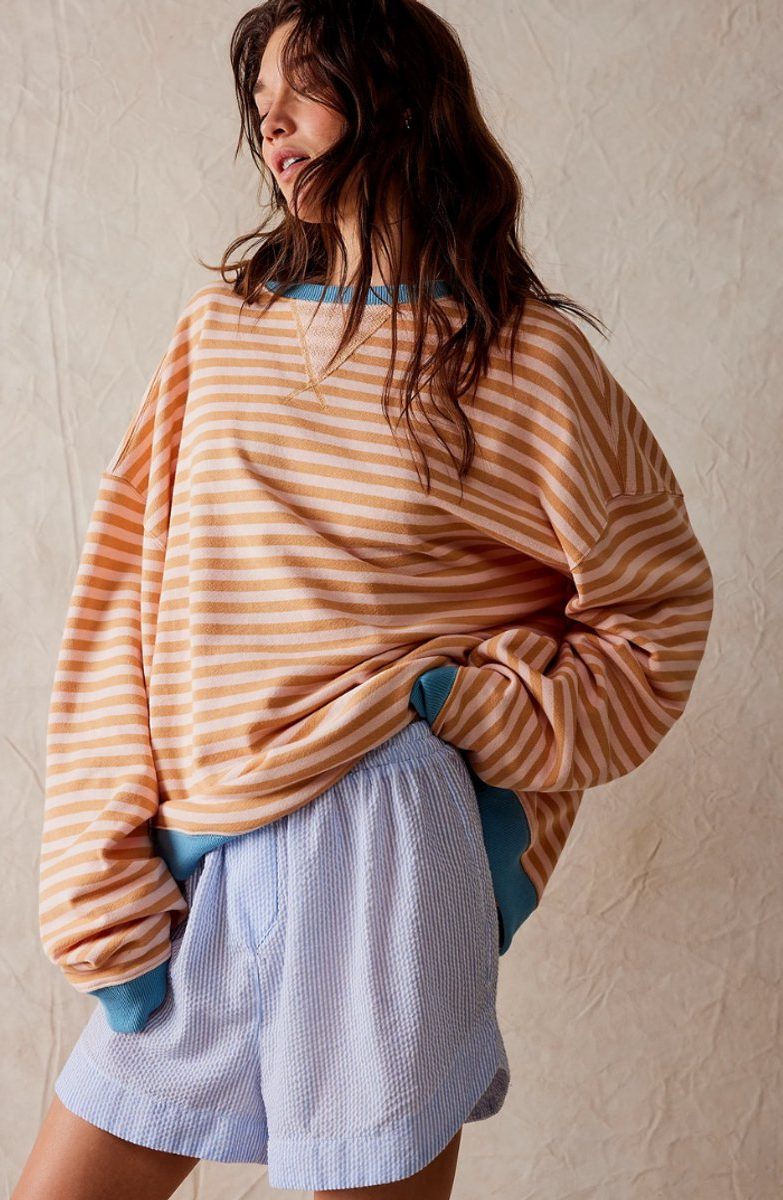 Milla | Striped Oversized Pullover Sweater with Long Sleeves for Women