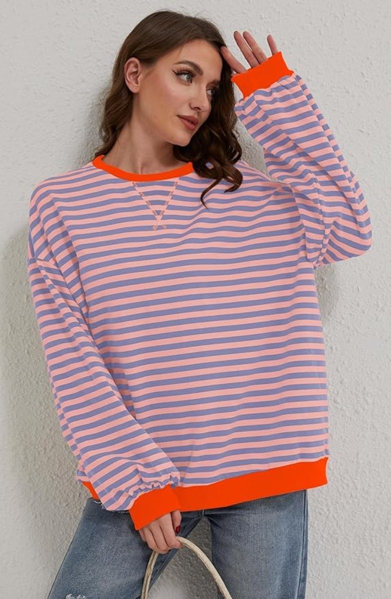 Milla | Striped Oversized Pullover Sweater with Long Sleeves for Women