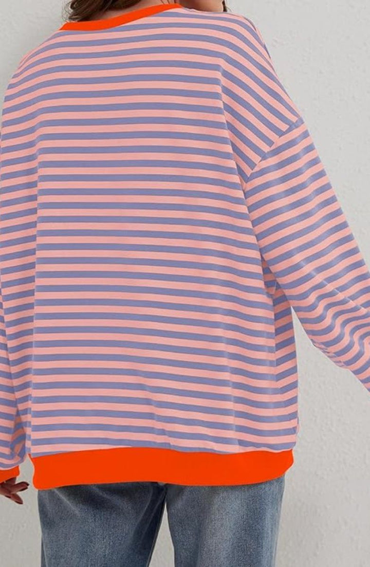 Milla | Striped Oversized Pullover Sweater with Long Sleeves for Women