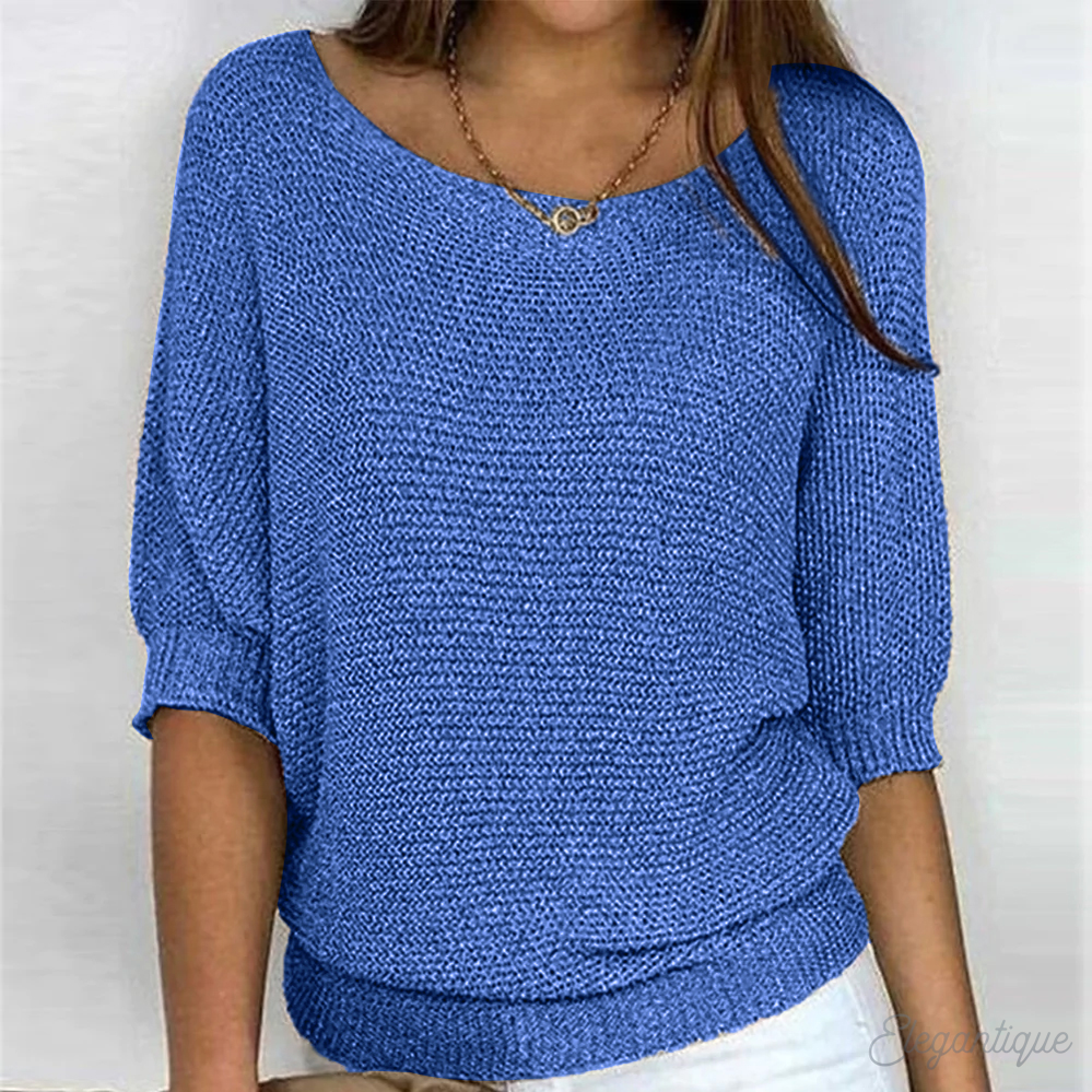Women's Everyday Knit Sweater – Relaxed Crew Neck Pullover