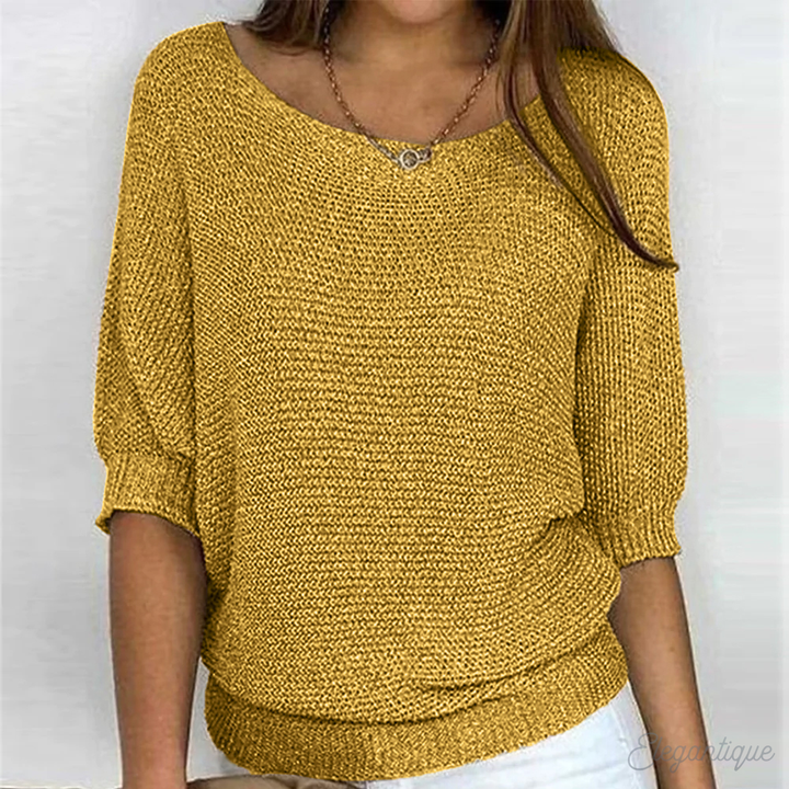 Women's Everyday Knit Sweater – Relaxed Crew Neck Pullover