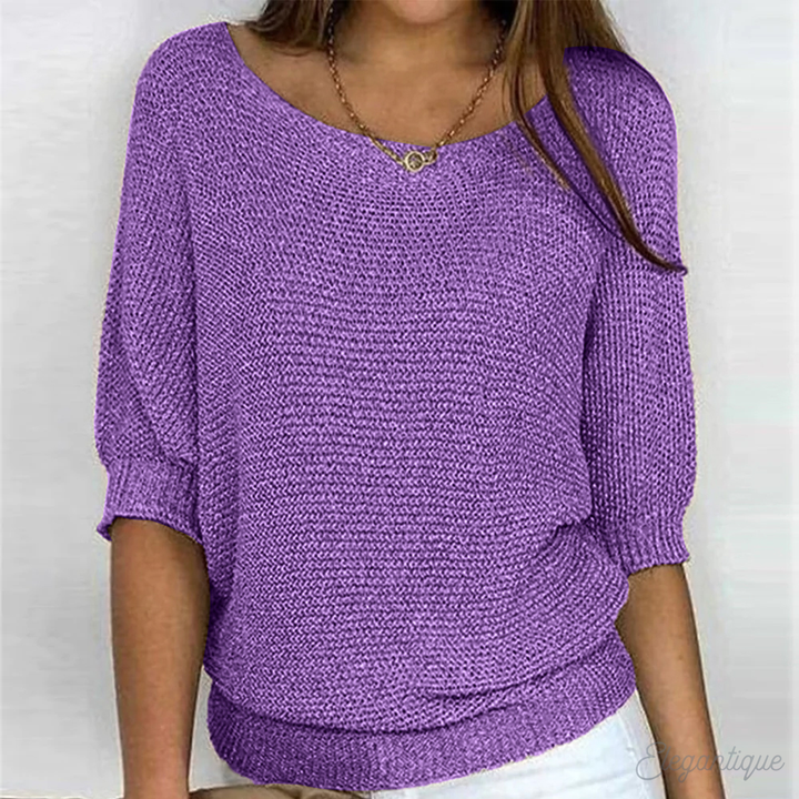 Women's Everyday Knit Sweater – Relaxed Crew Neck Pullover