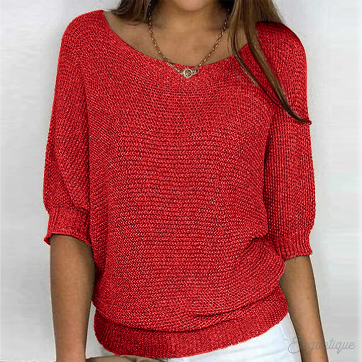 Women's Everyday Knit Sweater – Relaxed Crew Neck Pullover