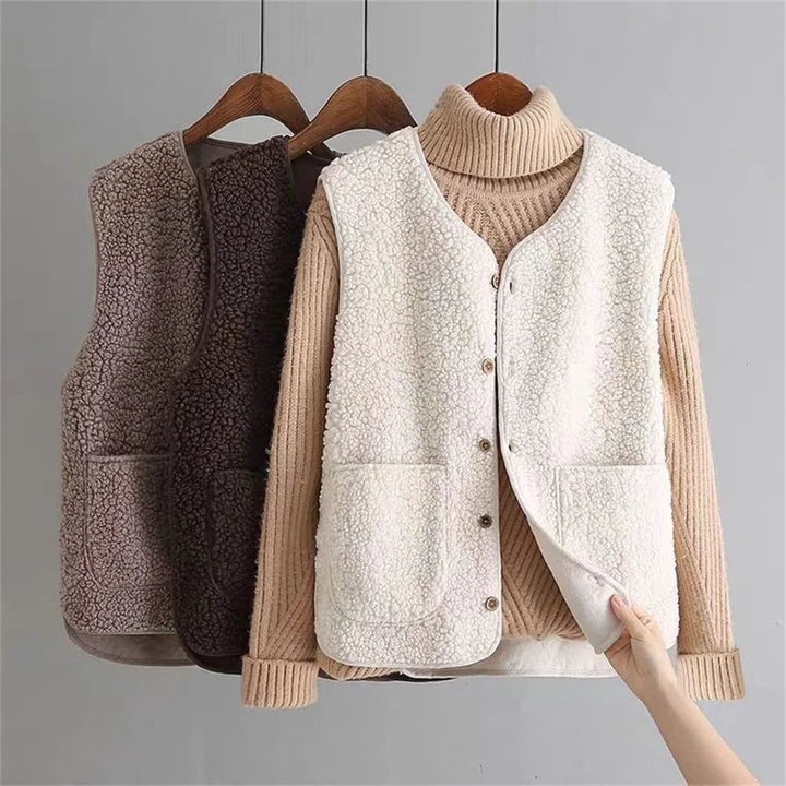 Norah | Ribbed Knit Button-Up Vest for Women