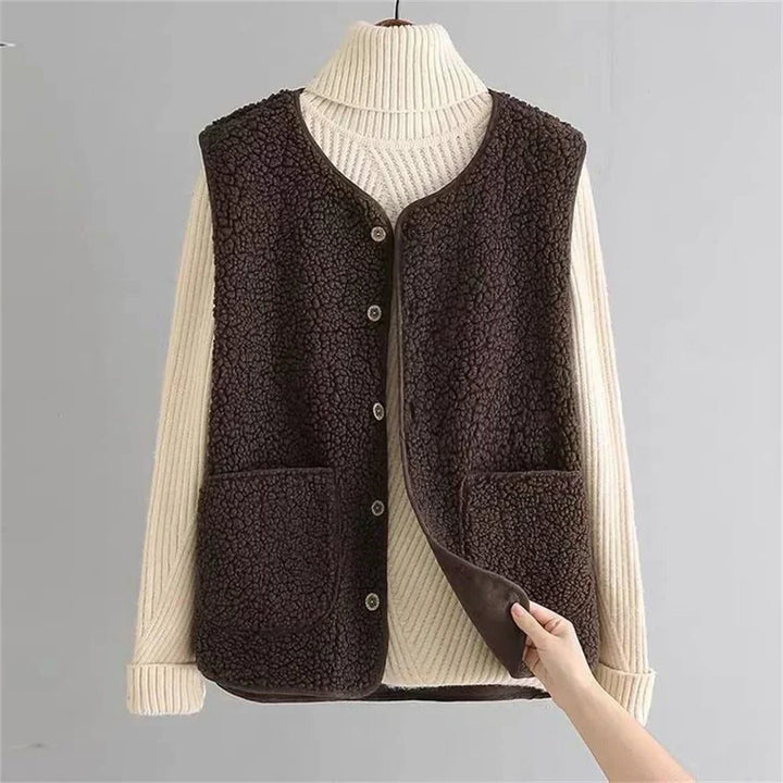 Norah | Ribbed Knit Button-Up Vest for Women