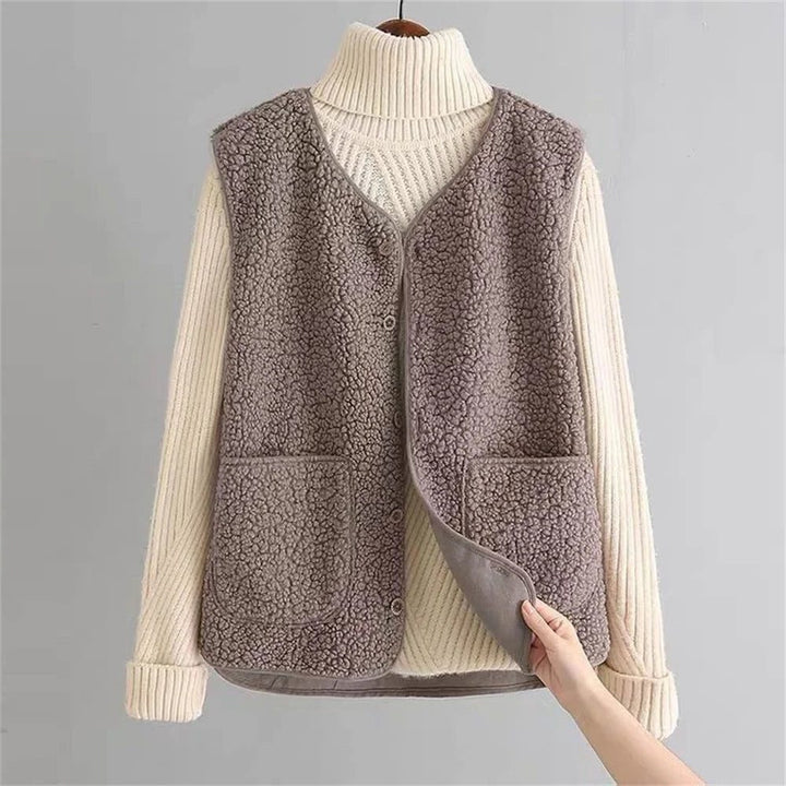 Norah | Ribbed Knit Button-Up Vest for Women