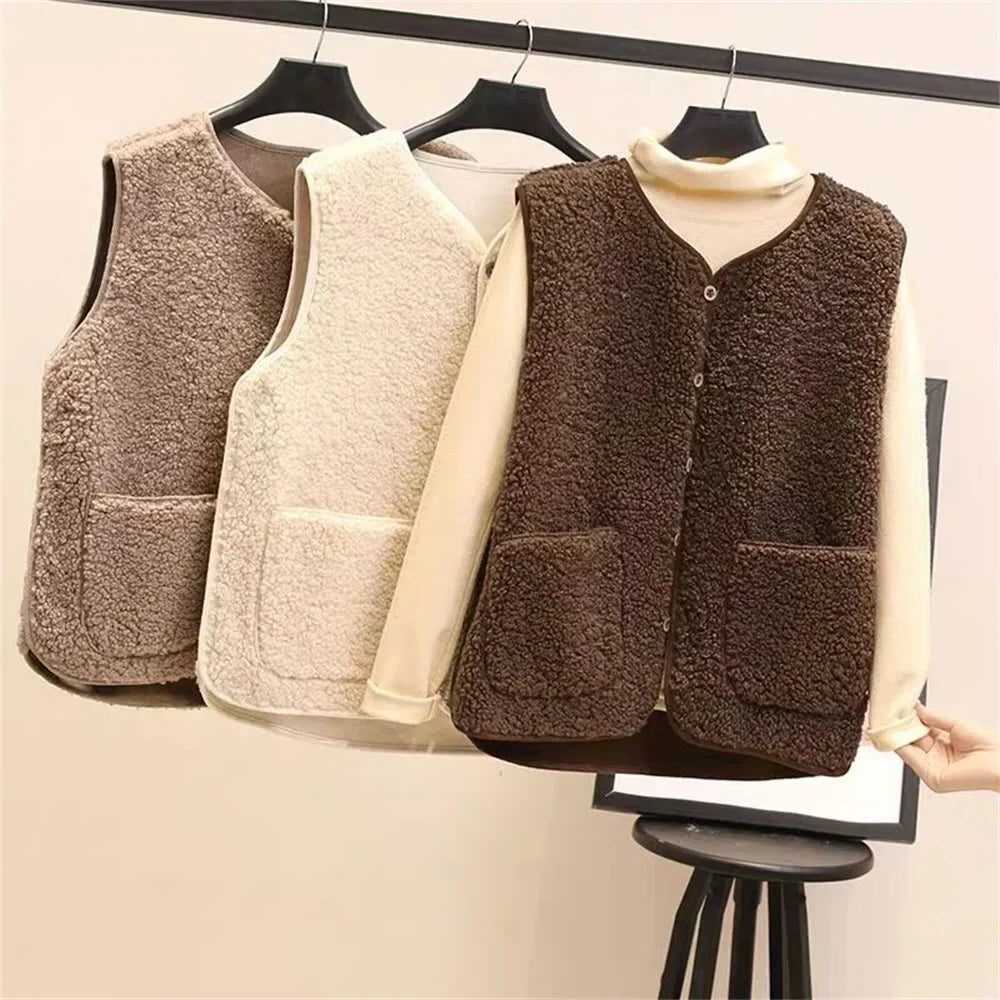 Norah | Ribbed Knit Button-Up Vest for Women