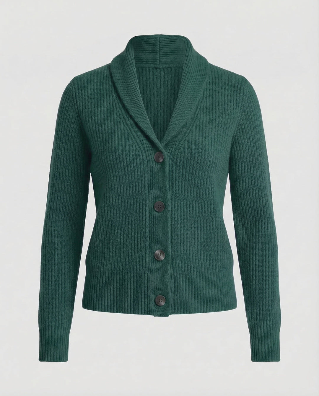 Women's Lapel Collar Knit Cardigan – Button Front Long Sleeve Cardigan