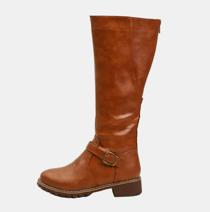Seraphina | Knee High Riding Boots with Buckle Strap for Women