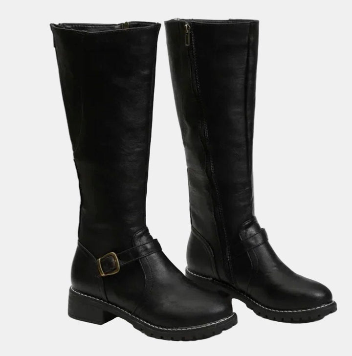 Seraphina | Knee High Riding Boots with Buckle Strap for Women