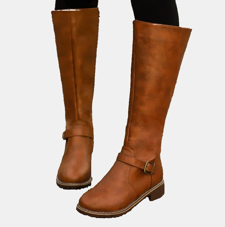 Seraphina | Knee High Riding Boots with Buckle Strap for Women