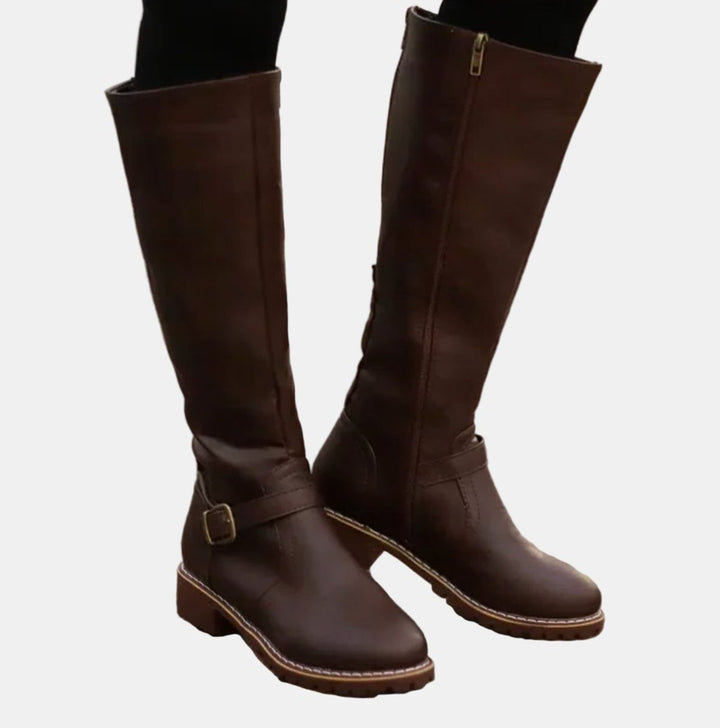 Seraphina | Knee High Riding Boots with Buckle Strap for Women