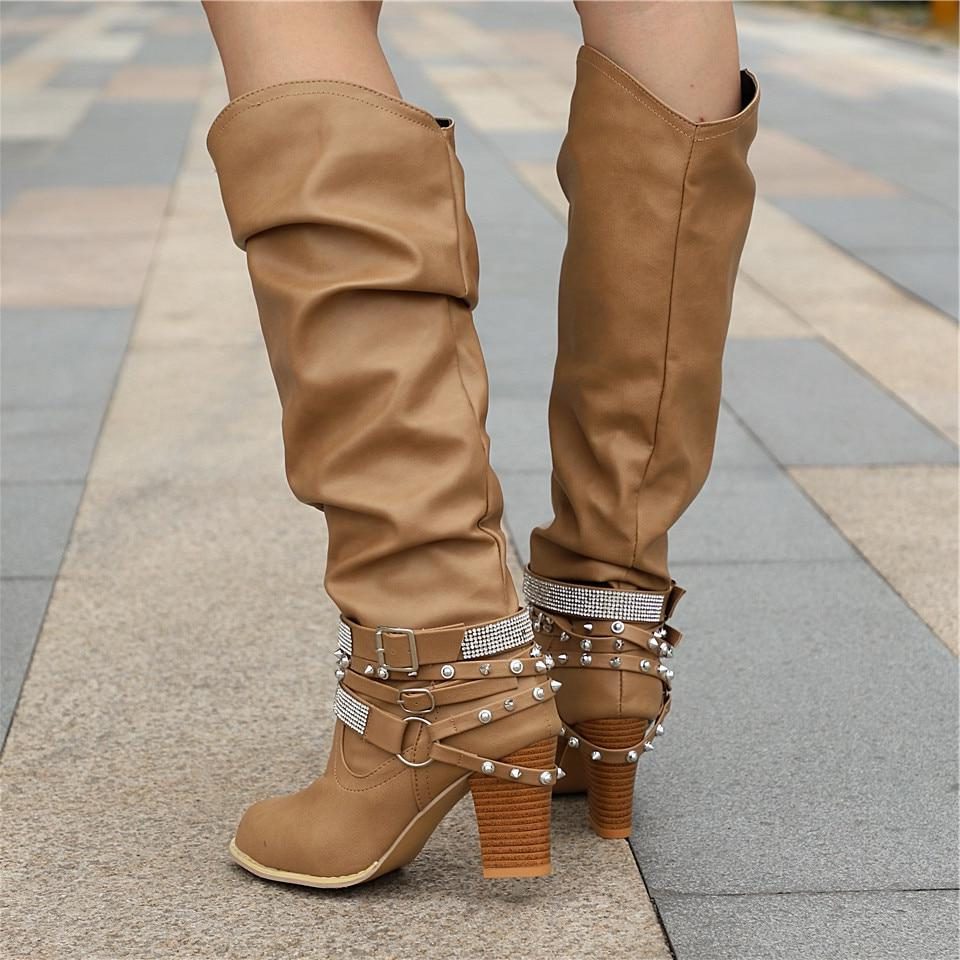 Seraphine | Slouchy Knee-High Block Heel Boots for Women