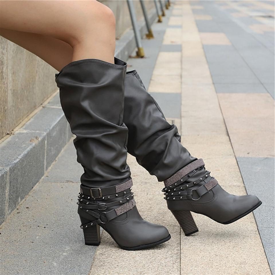Seraphine | Slouchy Knee-High Block Heel Boots for Women