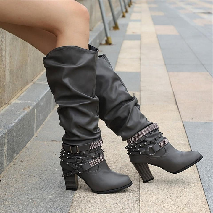 Seraphine | Slouchy Knee-High Block Heel Boots for Women
