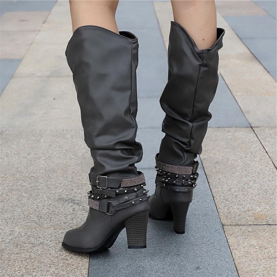 Seraphine | Slouchy Knee-High Block Heel Boots for Women