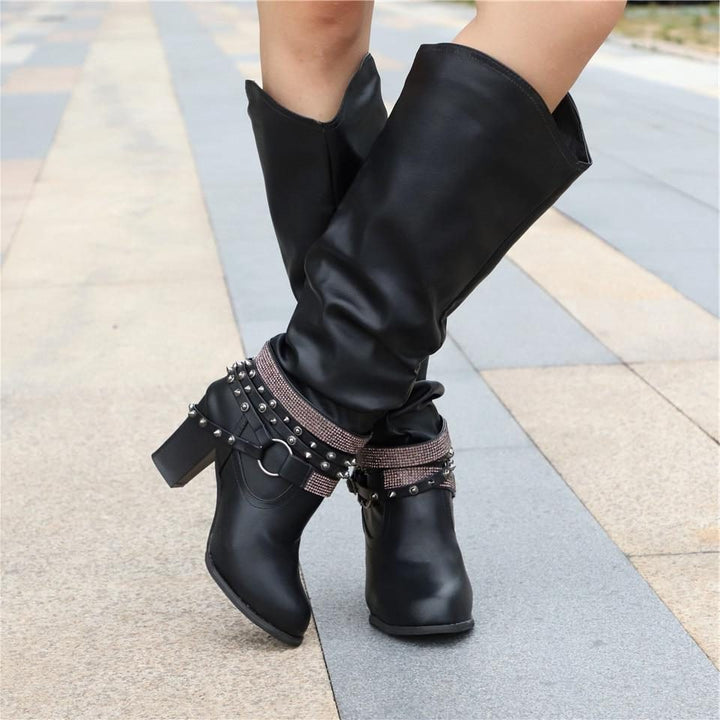 Seraphine | Slouchy Knee-High Block Heel Boots for Women