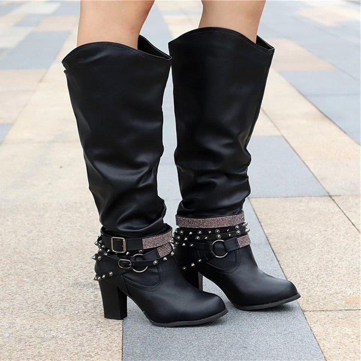 Seraphine | Slouchy Knee-High Block Heel Boots for Women