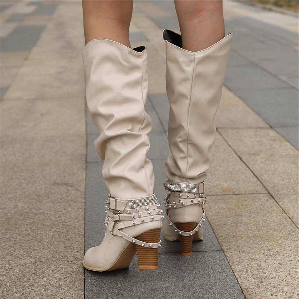 Seraphine | Slouchy Knee-High Block Heel Boots for Women