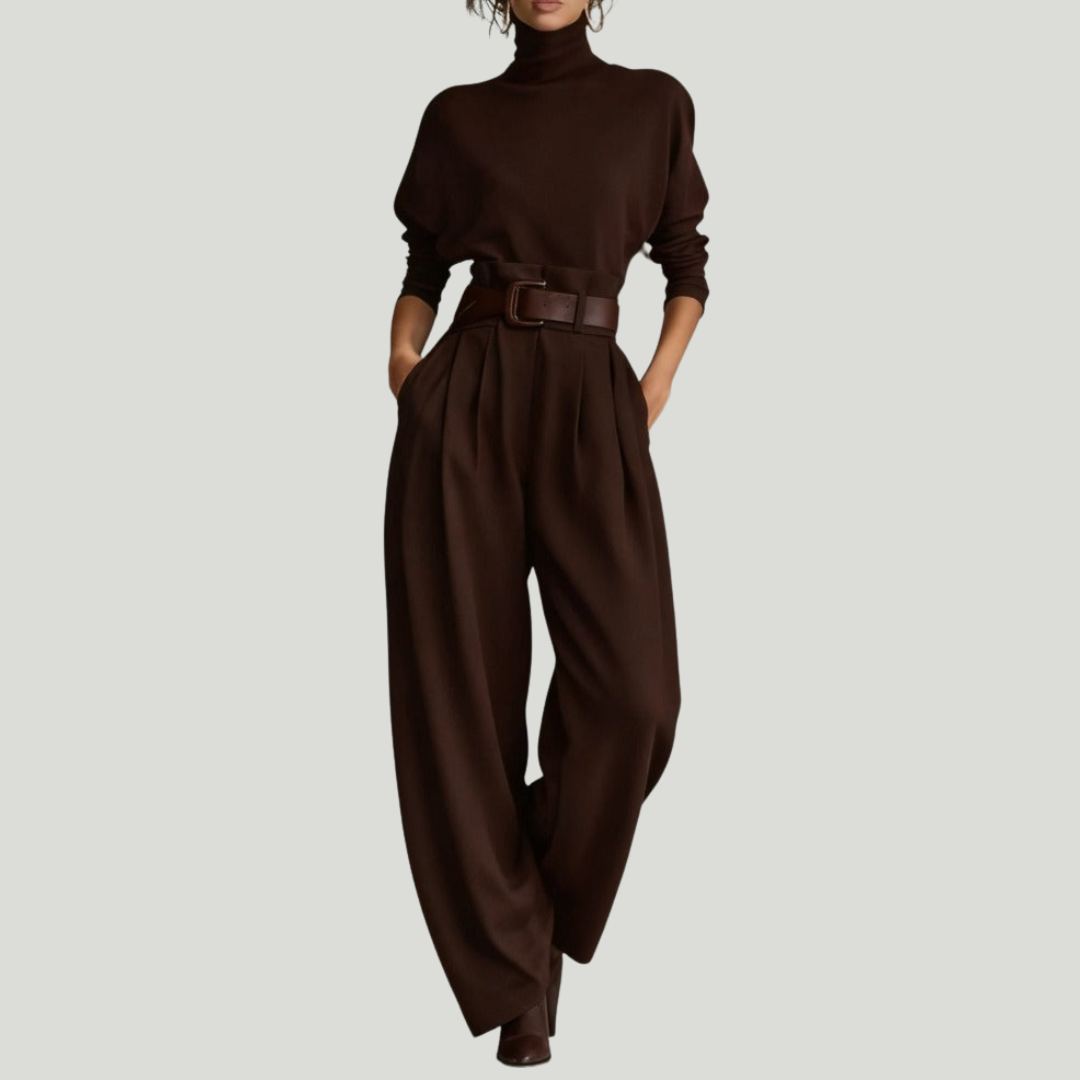JULIET -Turtleneck & Straight Leg Pants Set