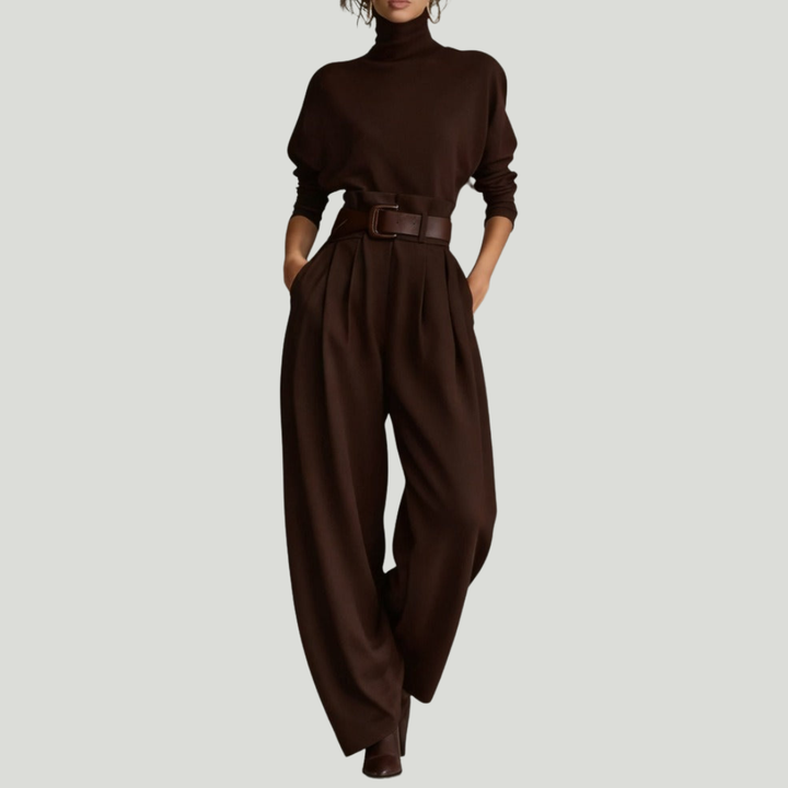 JULIET -Turtleneck & Straight Leg Pants Set