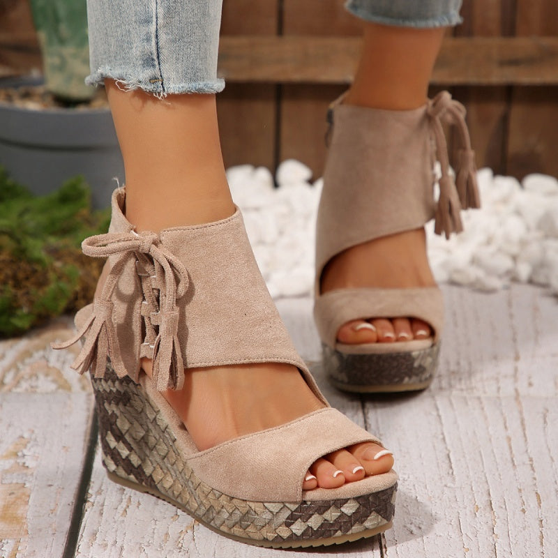 Marnie – Elegant Boho Wedge Sandals