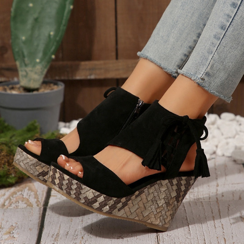 Marnie – Elegant Boho Wedge Sandals
