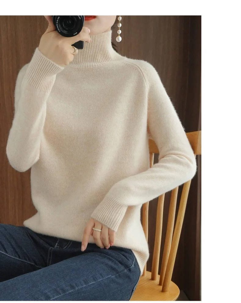 Sybille | Ribbed Knit Sweater with Roll Neck for Women