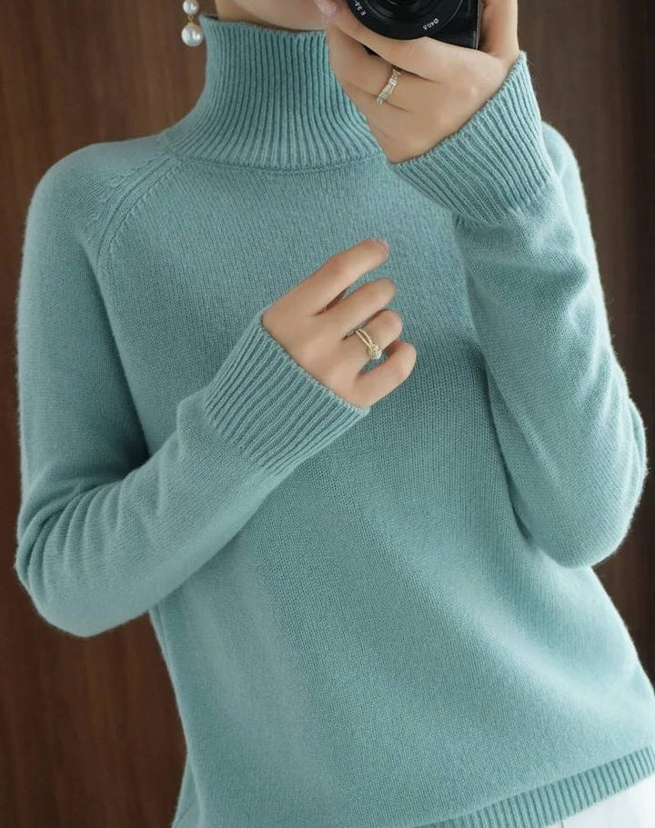 Sybille | Ribbed Knit Sweater with Roll Neck for Women
