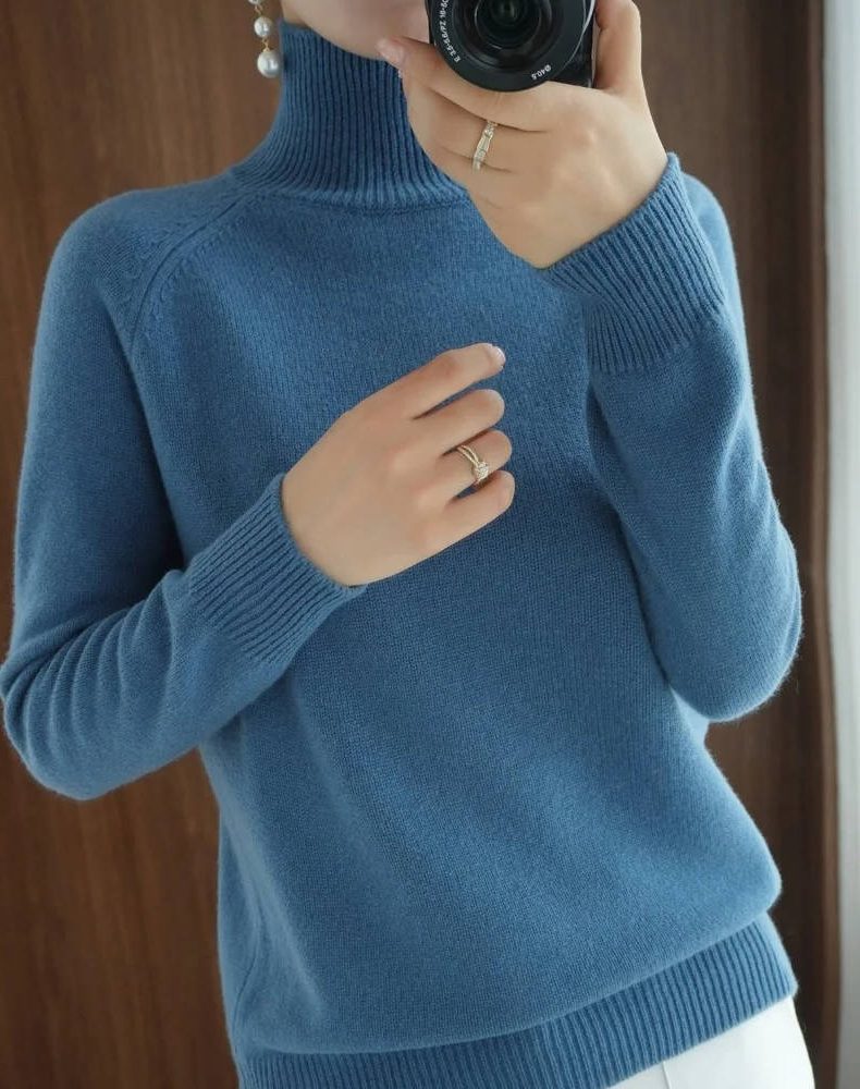 Sybille | Ribbed Knit Sweater with Roll Neck for Women