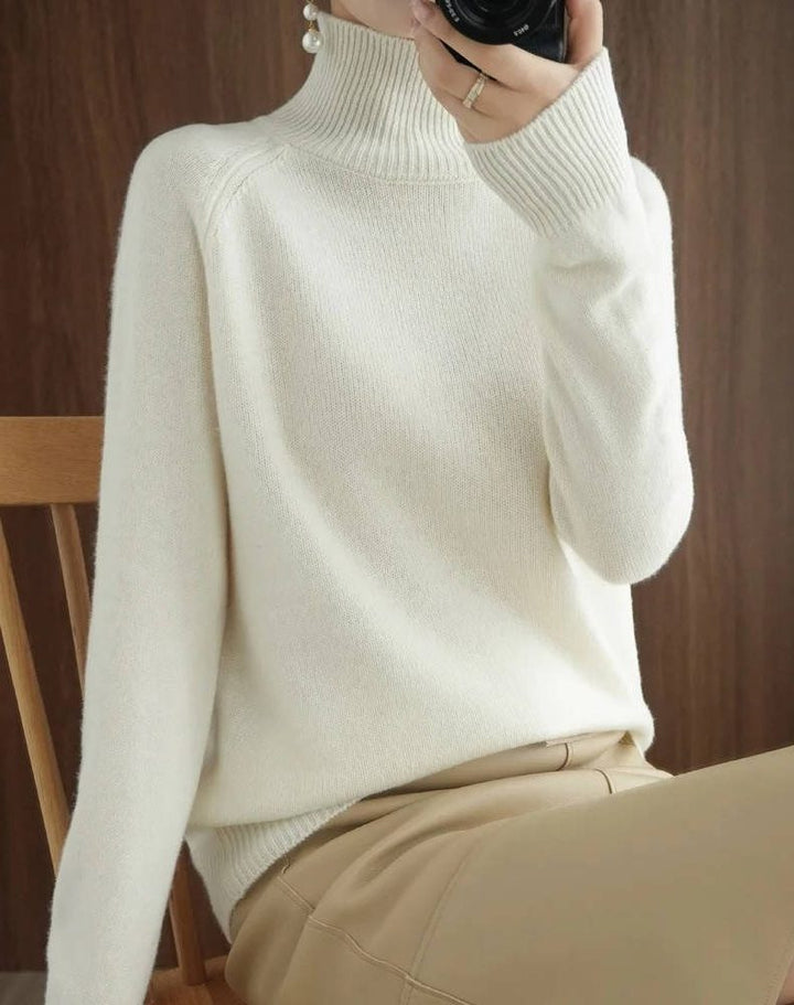Sybille | Ribbed Knit Sweater with Roll Neck for Women