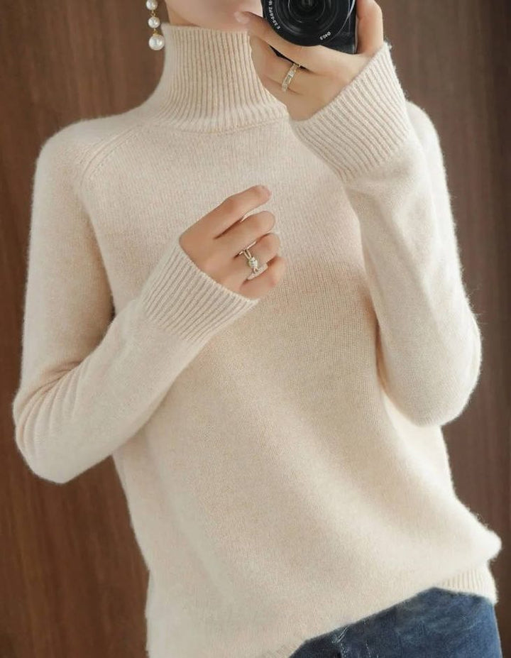 Sybille | Ribbed Knit Sweater with Roll Neck for Women