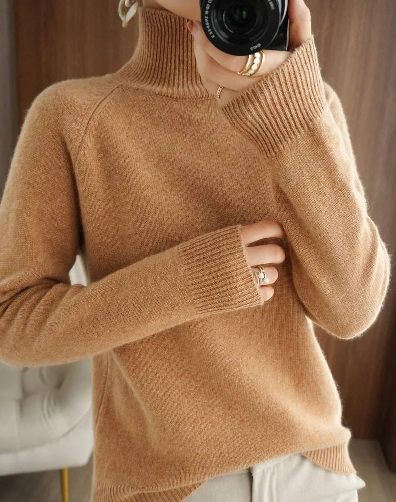 Sybille | Ribbed Knit Sweater with Roll Neck for Women
