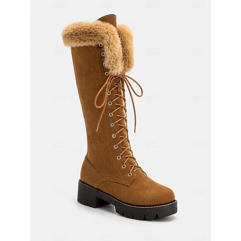 Ulrike | Lace-Up Knee-High Platform Winter Boots for Women