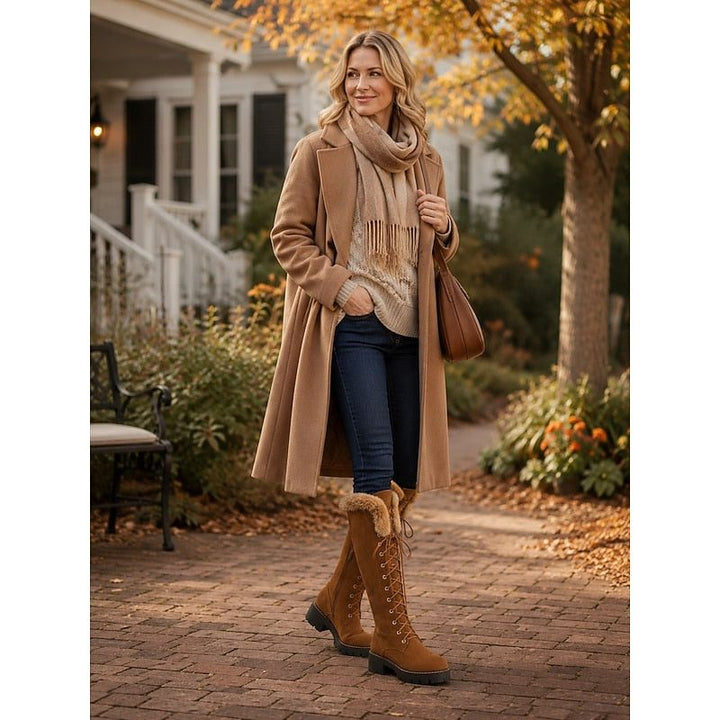 Ulrike | Lace-Up Knee-High Platform Winter Boots for Women