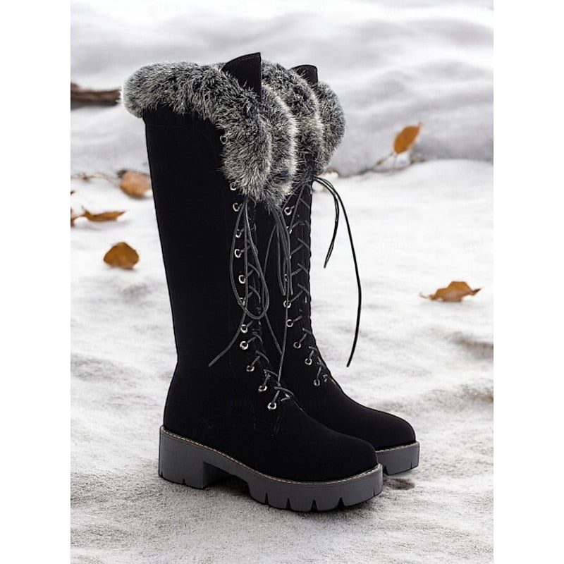 Ulrike | Lace-Up Knee-High Platform Winter Boots for Women