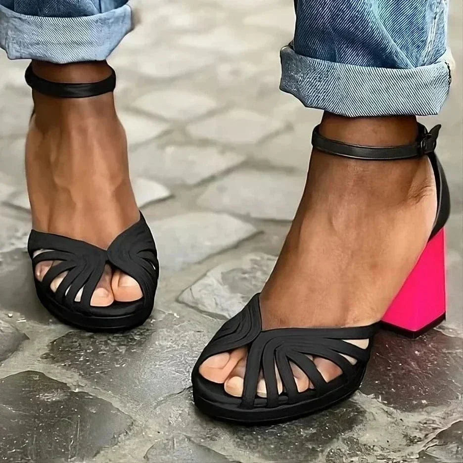 Gianna | Platform Open Toe Block Heel Sandals for Women