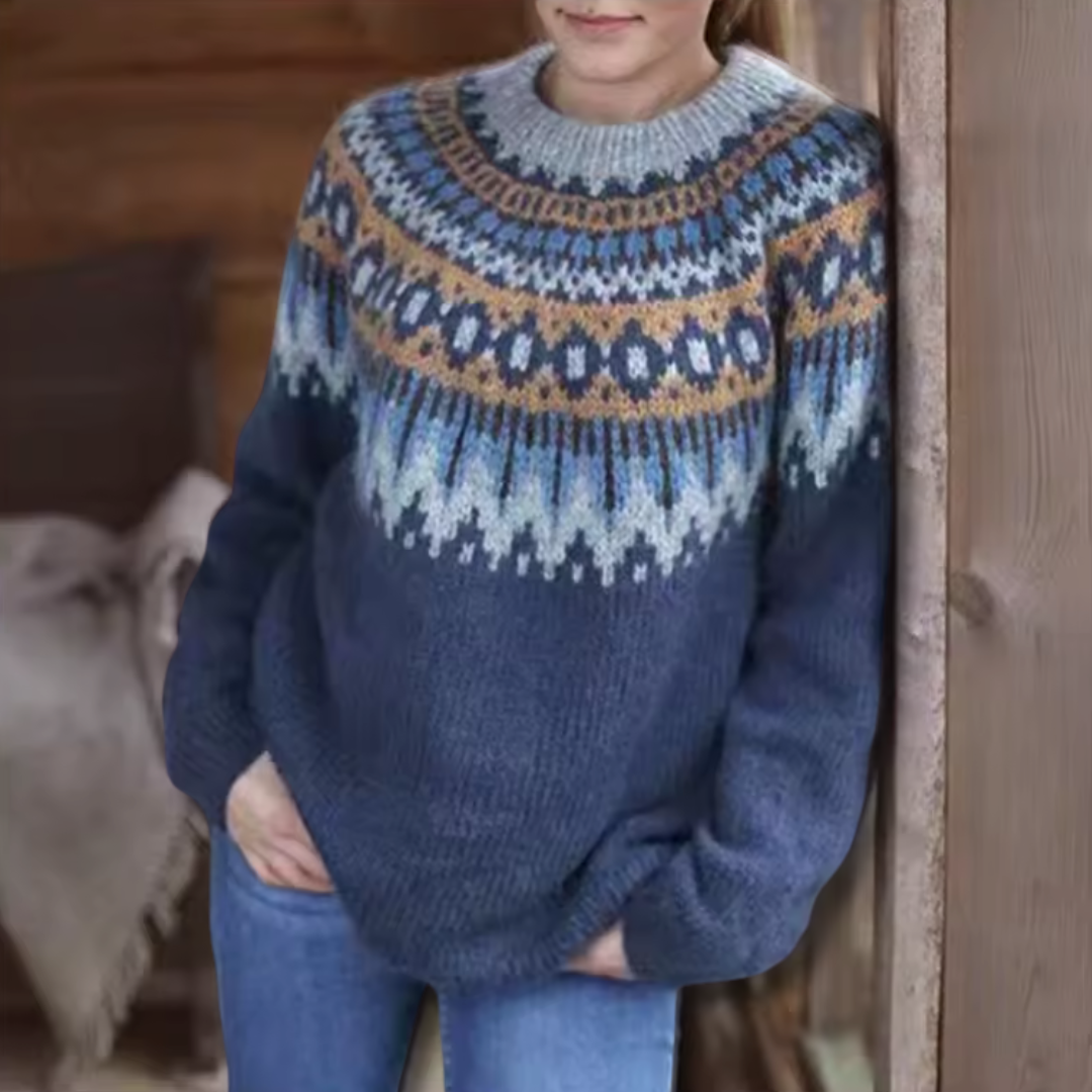 Winslow | Winter Sweater with Nordic Shoulder Design