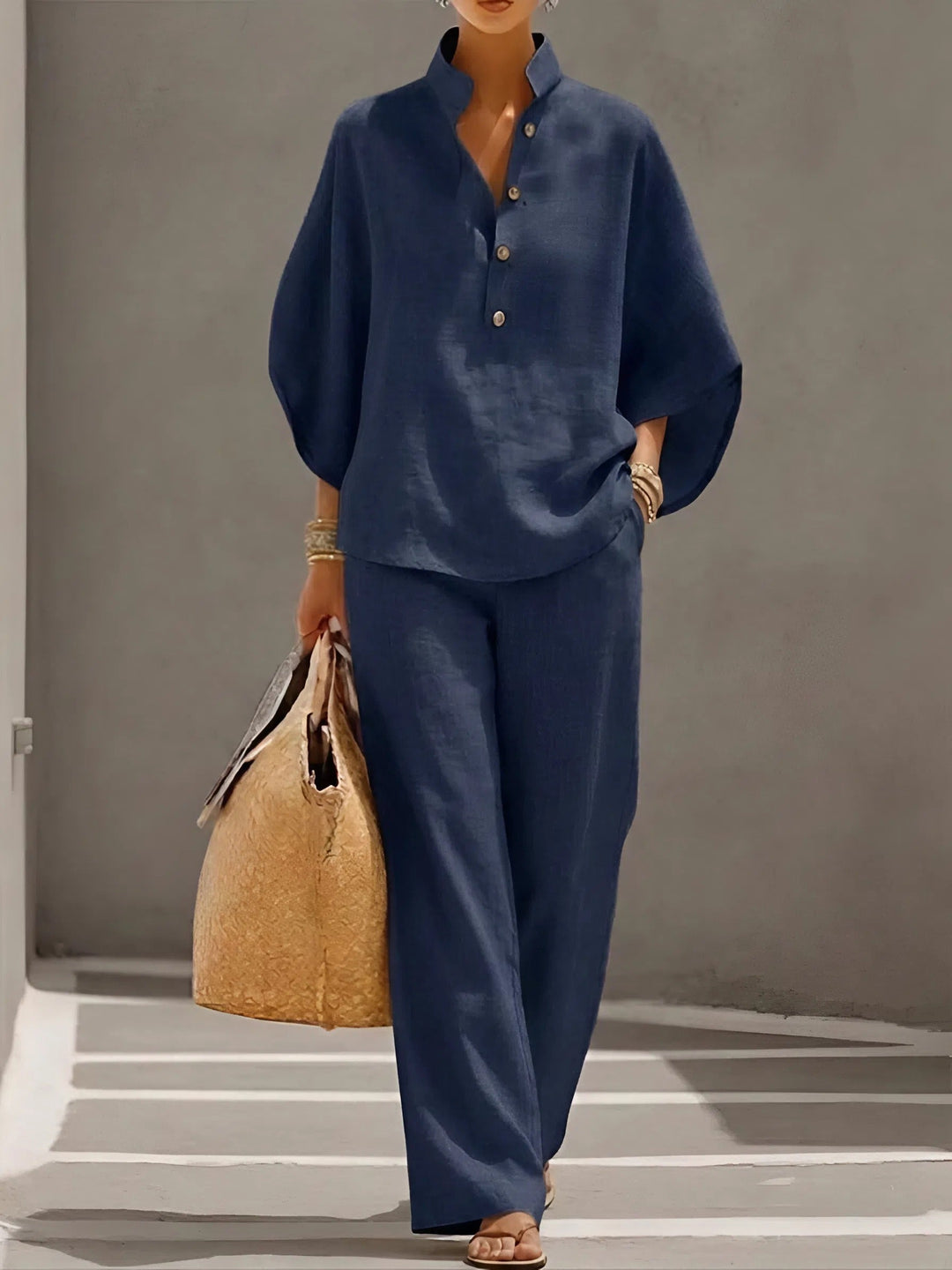 Valentina | Wide Leg Button-Up Set for Women