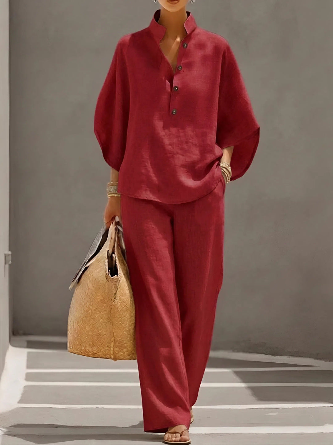 Valentina | Wide Leg Button-Up Set for Women