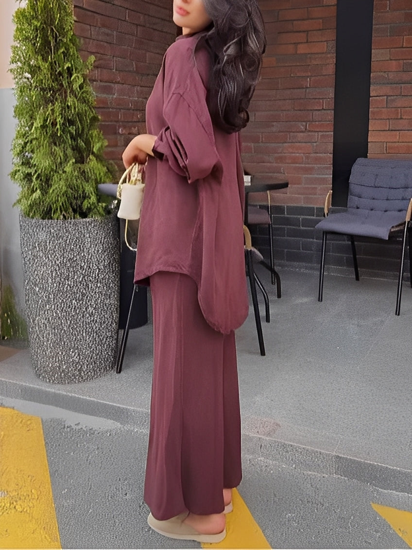 Scarlett Tie-Drawstring Shirt and Skirt Set