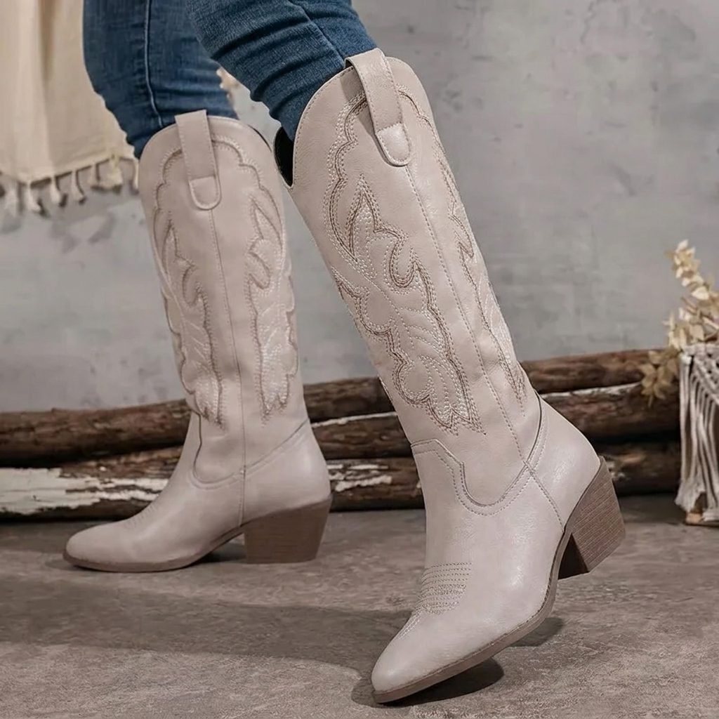 Wendeline | Embroidered Cowgirl Block Heel Boots for Women