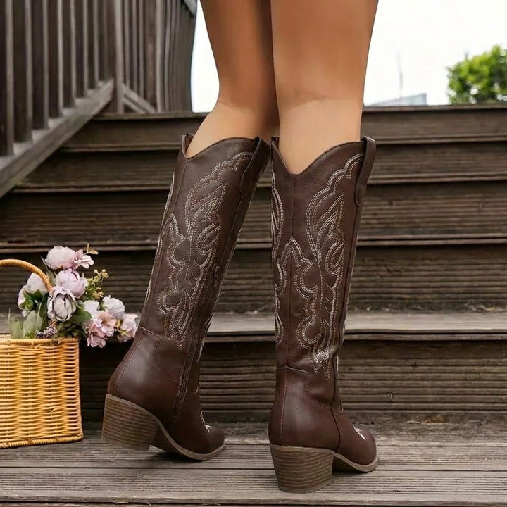 Wendeline | Embroidered Cowgirl Block Heel Boots for Women
