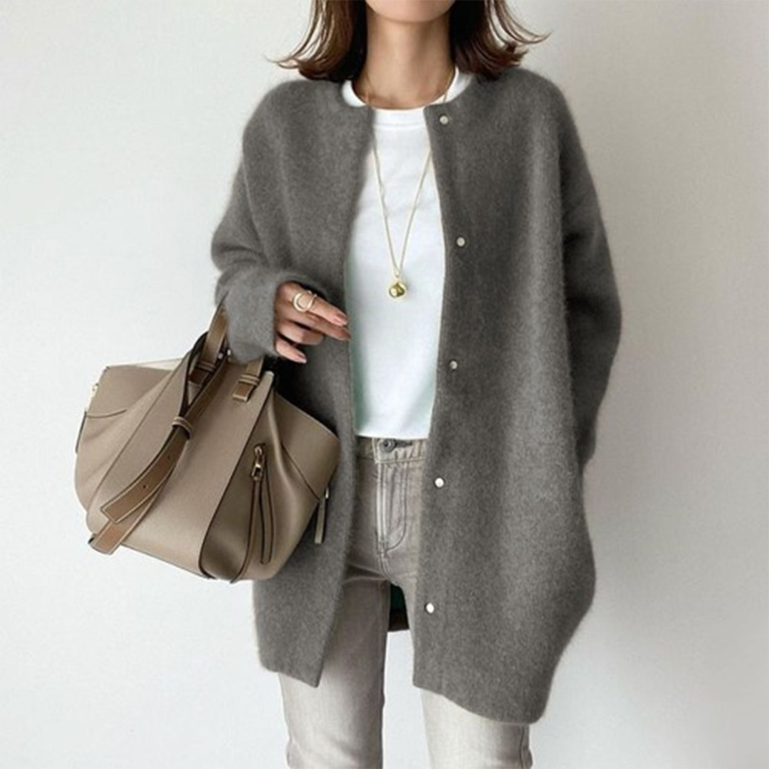 Women's Camel Cardigan Button Front Long Sleeve Pockets Casual Knit