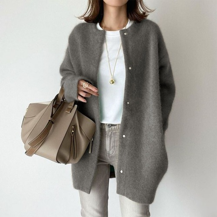 Women's Camel Cardigan Button Front Long Sleeve Pockets Casual Knit