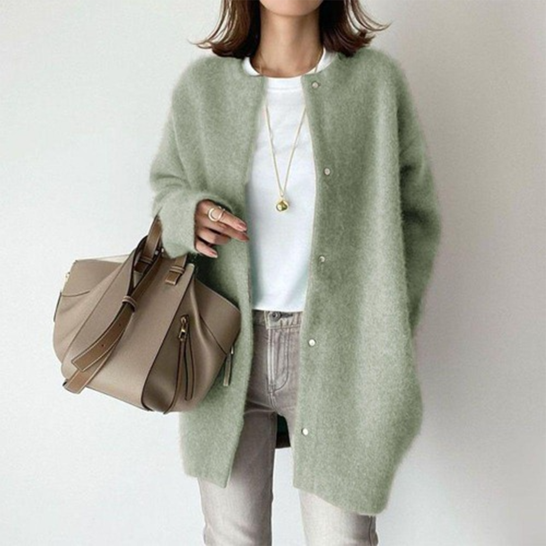 Women's Camel Cardigan Button Front Long Sleeve Pockets Casual Knit