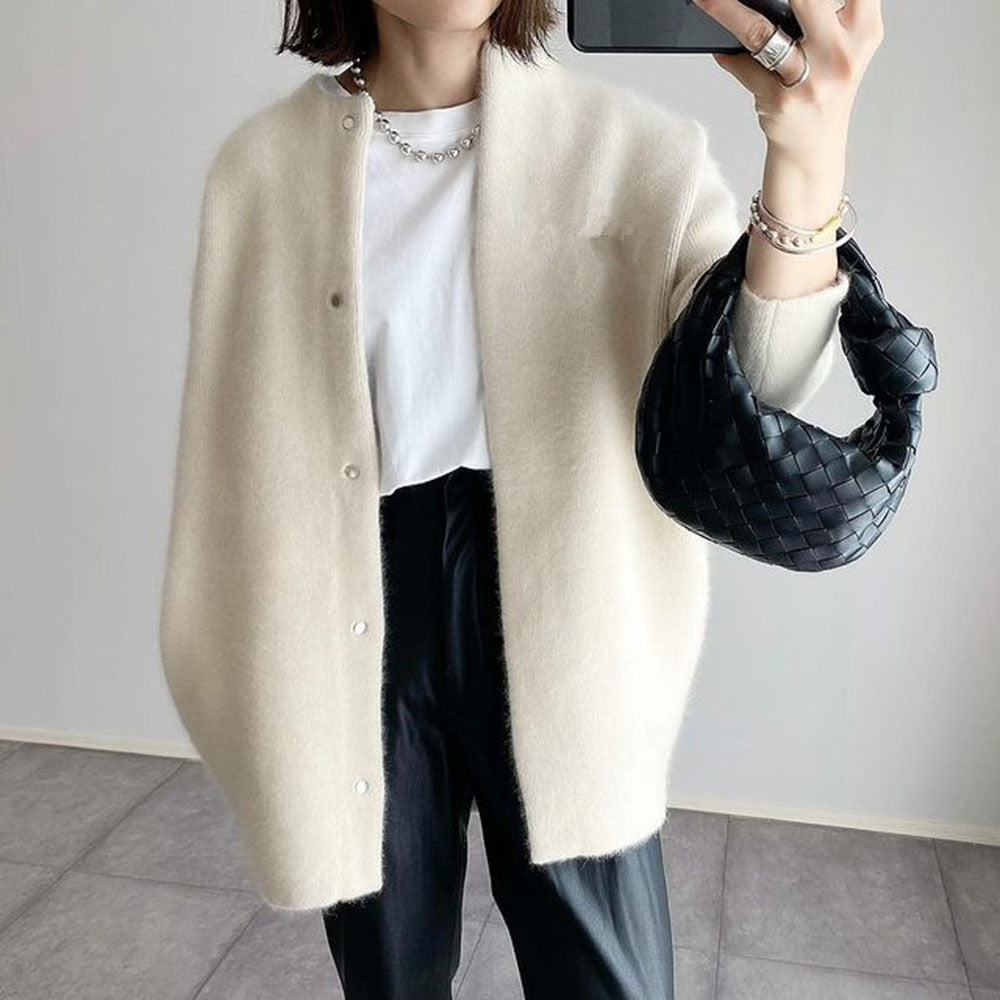 Women's Camel Cardigan Button Front Long Sleeve Pockets Casual Knit